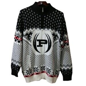 Phat Farm Y2K Vintage Christmas Winter Pullover Zip Sweater XL